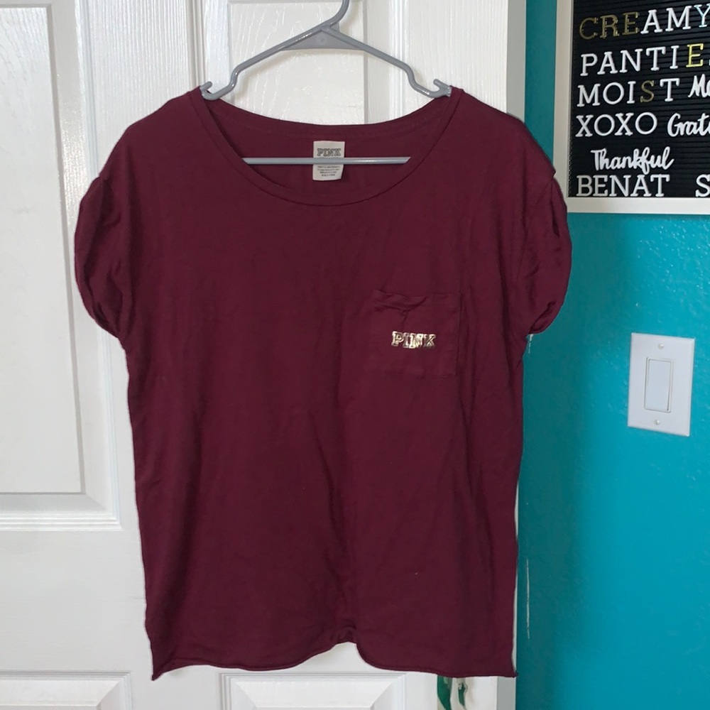 Maroon Pink t-shirt.